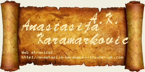 Anastasija Karamarković vizit kartica